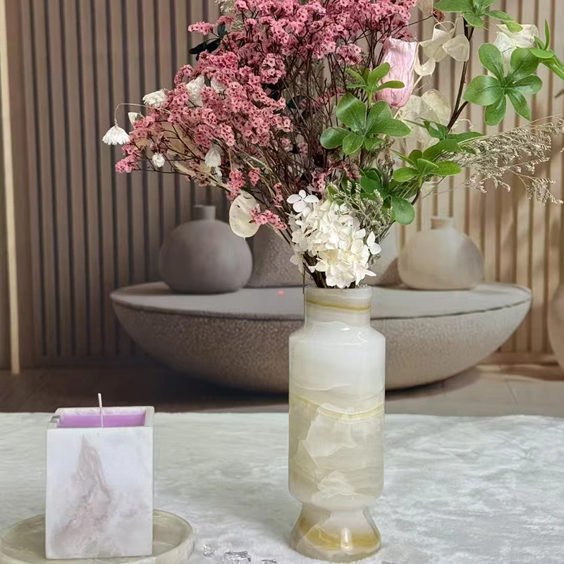 White Onyx Vases