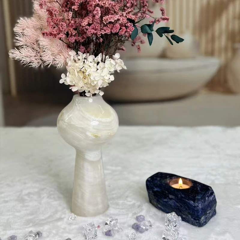 White Onyx Vases