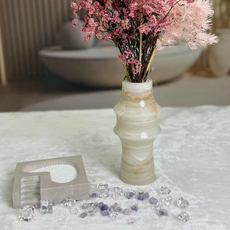 White Onyx Vases