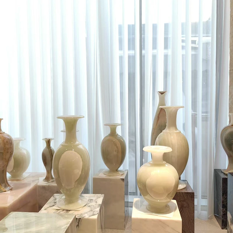 White Onyx Vases